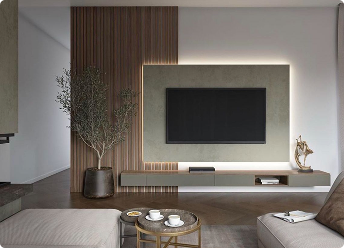 Luxury media wall lighting design in Peterborough home